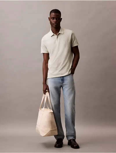 Calvin Klein Men's Cotton Blend Classic Polo Shirt In Gray