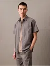 Calvin Klein Men's Cotton Blend Short Sleeve Classic Button-down Shirt