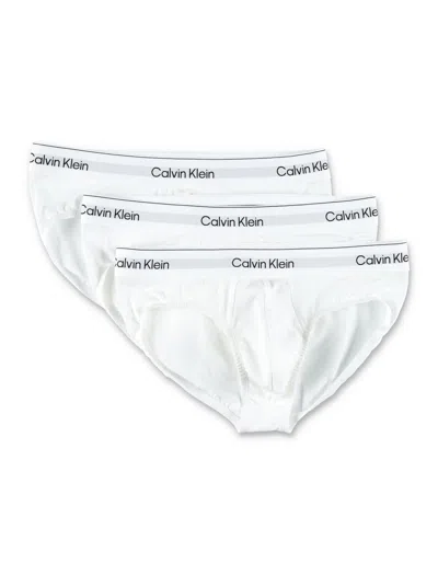 Calvin Klein Men's Cotton Brief Underwear 3-pack In Bianco