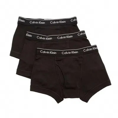 Calvin Klein Men's Cotton Classic Fit 3-pack Trunk Boxer Briefs In Black