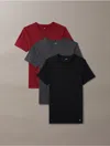 Calvin Klein Men's Cotton Classics 3-pack Crewneck T-shirt In Black / Charcoal Heather / Syrah