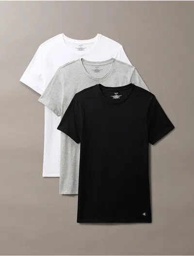 Calvin Klein Men's Cotton Classics 3-pack Crewneck T-shirt In Heather Grey / Black / White