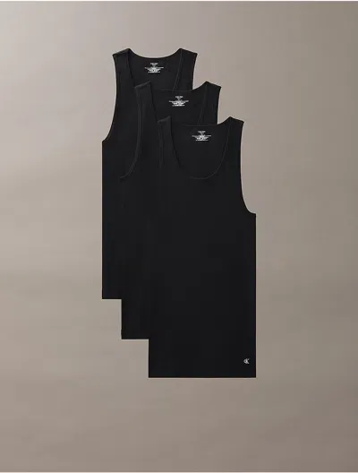 Calvin Klein Men's Cotton Classics 3-pack Tank Top In Black