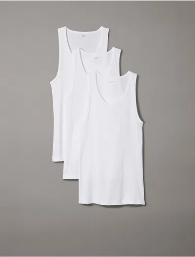 Calvin Klein Men's Cotton Classics 3-pack Tank Top In White