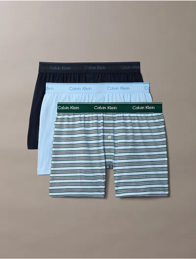 Calvin Klein Men's Cotton Classics 3-pack Knit Boxer In Animal Print