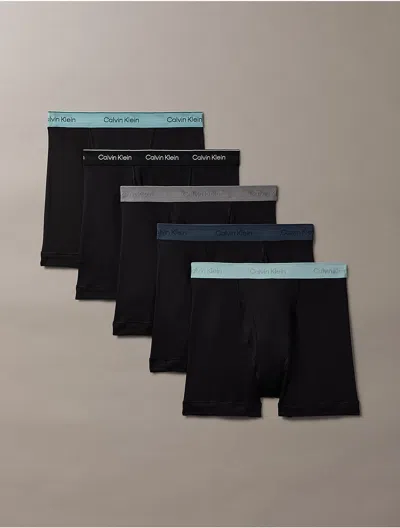 Calvin Klein Men's Cotton Classics 5-pack Boxer Brief In Black/ Ink / Shade / Slate Turquoise