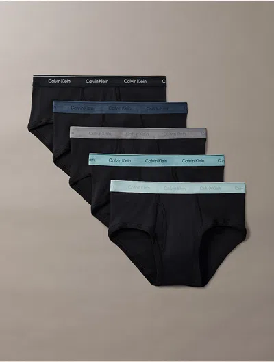 Calvin Klein Men's Cotton Classics 5-pack Brief In Black/ Ink / Shade / Slate Turquoise