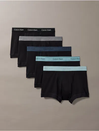 Calvin Klein Men's Cotton Classics 5-pack Trunk In Black/ Ink / Shade / Slate Turquoise