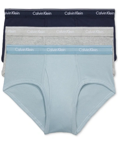 Calvin Klein Men's Cotton Classics Briefs, 3-pack In Shoreline,grey Heather,arona