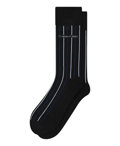 Calvin Klein Men's Cotton Dress Crew Socks In Black