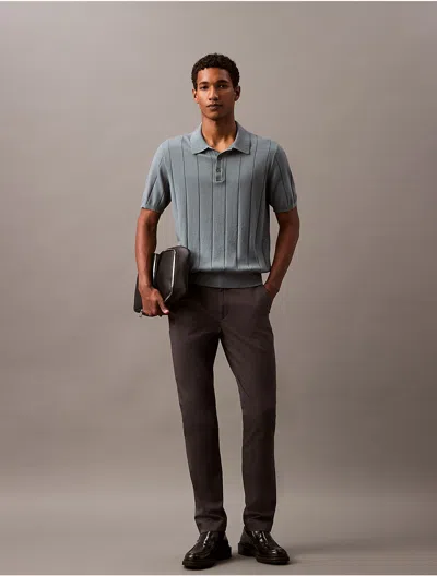 Calvin Klein Men's Cotton Flex Trouser In Asphalt