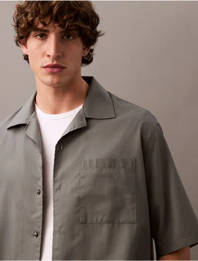 Calvin Klein Men's Cotton Gauze Relaxed Shirt In Green