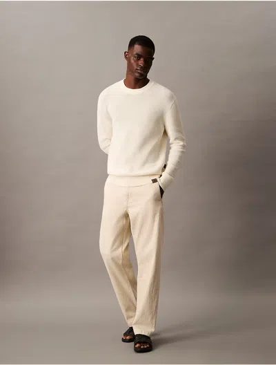 Calvin Klein Men's Cotton Linen Pants In Natural Sun