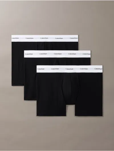 Calvin Klein Men's Cotton Modal Stretch 3-pack Boxer Brief In Black