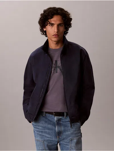 Calvin Klein Men's Cotton Nylon Jacket In Blue