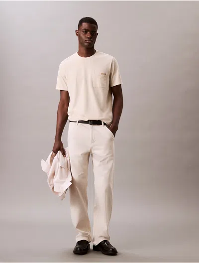 Calvin Klein Men's Cotton Pocket Classic T-shirt In Oatmeal