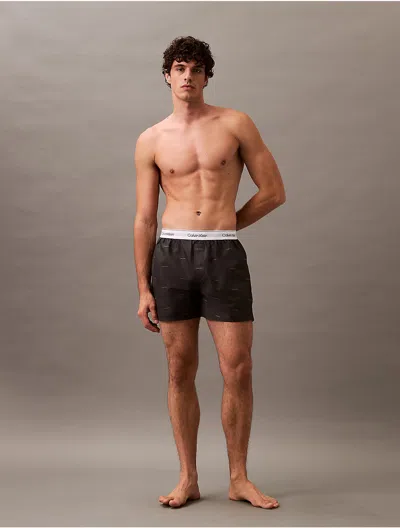 Calvin Klein Men's Cotton Poplin Boxer In Black
