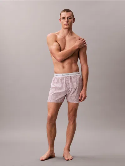 Calvin Klein Men's Cotton Poplin Boxer In Pink