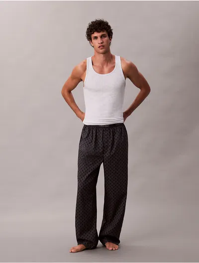 Calvin Klein Men's Cotton Poplin Sleep Pants In Black