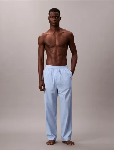 Calvin Klein Men's Cotton Poplin Sleep Pants In Blue