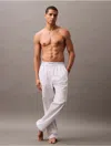 Calvin Klein Cotton Pajama Bottoms In Steady Stripe Grisaille