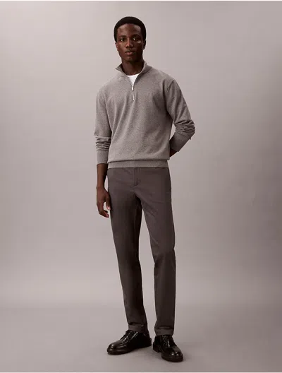 Calvin Klein Men's Cotton Sateen Slim Chino Pants In Brown