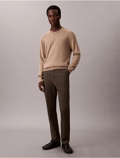 Calvin Klein Men's Cotton Sateen Slim Chino Pants In Gray