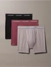 Calvin Klein Men's Cotton Stretch 3-pack Boxer Brief In Black / Zinc / Deep Mauve