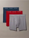 Calvin Klein Men's Cotton Stretch 3-pack Boxer Brief In Convoy / Juneberry / Navy Stone