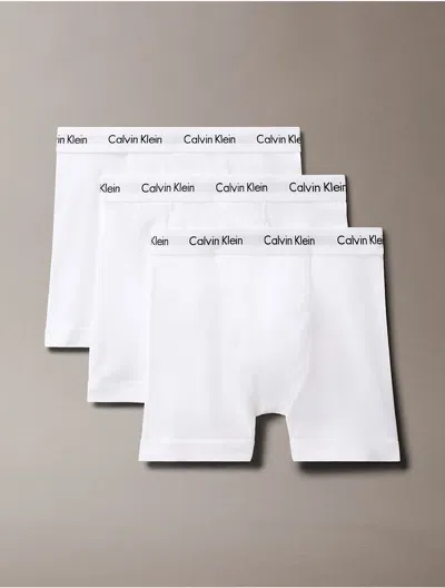 Calvin Klein Men's Cotton Stretch 3-pack Boxer Brief In White