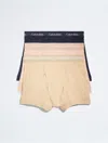 Calvin Klein Men's Cotton Stretch 3 Pack Trunk In Brown