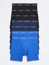 Calvin Klein Men's Cotton Stretch 7-pack Boxer Brief In Black/blue Shadow/cobalt