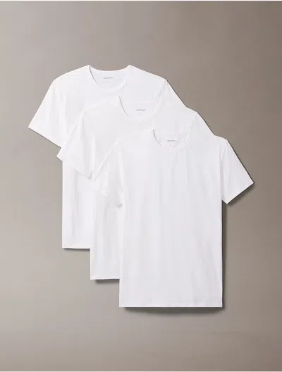 Calvin Klein Men's Cotton Stretch Blend 3-pack V-neck Sleep T-shirt In White