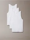Calvin Klein Men's Cotton Stretch Blend 3-pack Sleep Tank Top In White