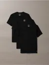Calvin Klein Men's Cotton Stretch Blend 3-pack Slim Fit Crewneck T-shirt In Black
