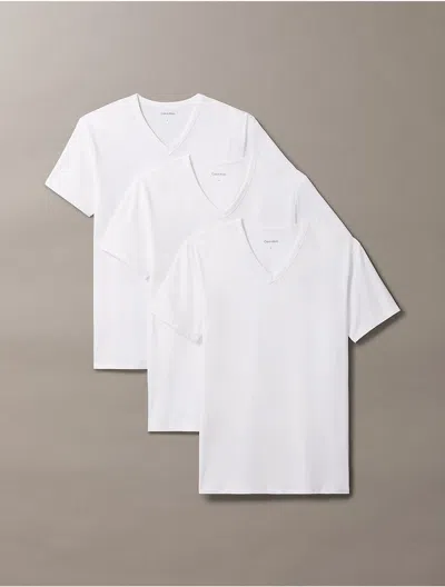 Calvin Klein Men's Cotton Blend 3-pack T-shirt In White