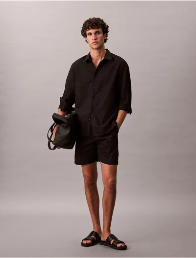 Calvin Klein Men's Cotton Stretch Pull-on Shorts In Black