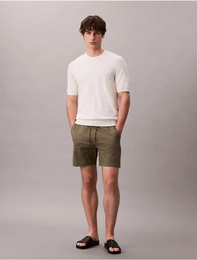Calvin Klein Men's Cotton Stretch Pull-on Shorts In Green