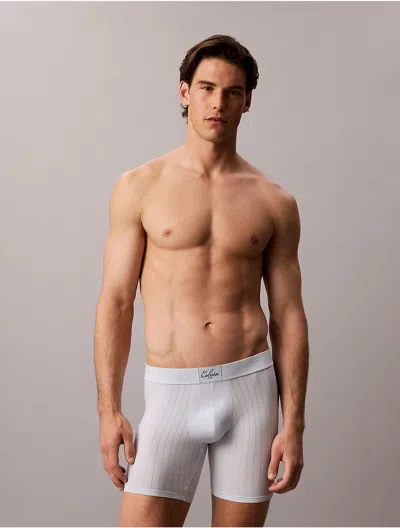 Calvin Klein Men's Cotton Stretch Script Patch Boxer Brief In Plein Air