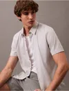 Calvin Klein Men's Cotton Stretch Slim Button-down Shirt In Purple