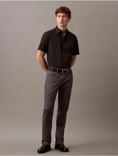Calvin Klein Men's Cotton Stretch Slim Button-down Shirt In Black