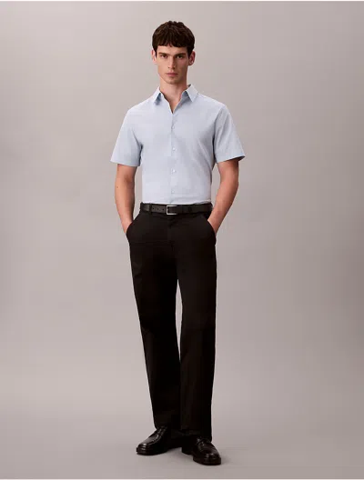 Calvin Klein Men's Cotton Stretch Slim Button-down Shirt In Blue