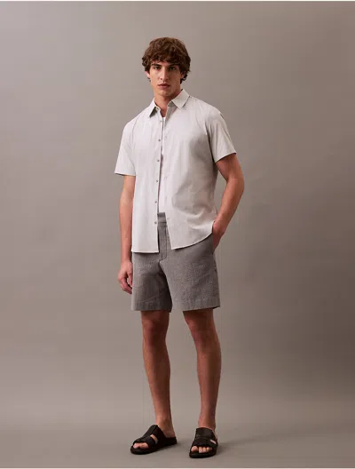 Calvin Klein Men's Cotton Stretch Slim Button-down Shirt In Gray Violet