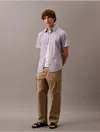 Calvin Klein Men's Cotton Stretch Slim Button-down Shirt In Lilac Gray
