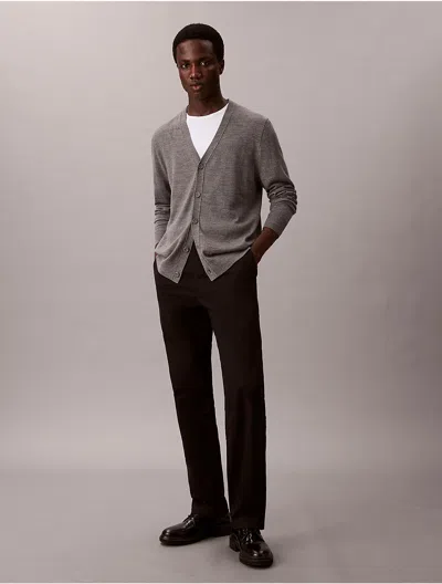 Calvin Klein Men's Cotton Stretch Slim Trousers In Black