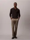 Calvin Klein Men's Cotton Stretch Slim Trousers In Brown