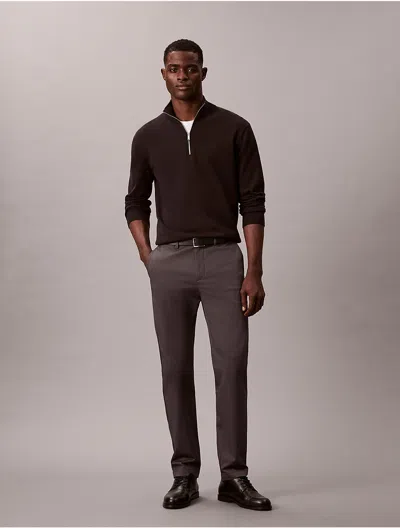 Calvin Klein Men's Cotton Stretch Slim Trousers In Gray