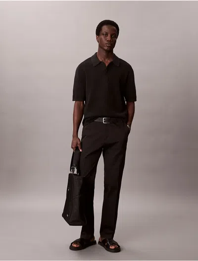 Calvin Klein Men's Cotton Stretch Straight Trousers In Brown