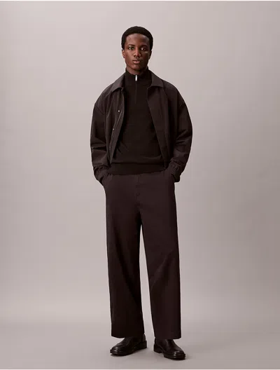 Calvin Klein Men's Cotton Stretch Twill Baggy Chino Pants In Black