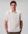 Calvin Klein Men's Cotton Striped Textured Short-sleeve Shirt In White